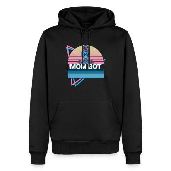 Robot Robotics Mama Retro - Men’s Premium Organic Hoodie - black - Front - Nico (187cm)