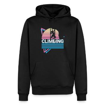 Escalade Grimpeur Rétro - Sweat à capuche Premium bio Homme - noir - Devant - Nico (187cm)