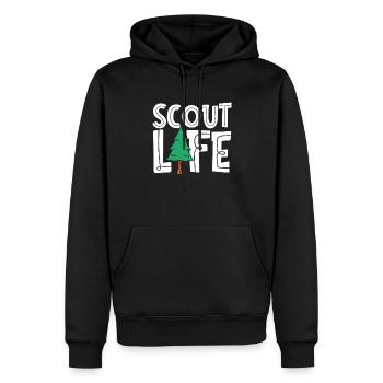 Vie scoute Vie scoute - Sweat à capuche Premium bio Homme - noir - Devant - Nico (187cm)