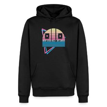 Joueur de poker Rétro - Sweat à capuche Premium bio Homme - noir - Devant - Nico (187cm)