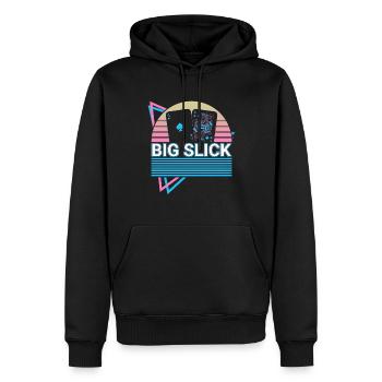 Joueur de poker Rétro - Sweat à capuche Premium bio Homme - noir - Devant - Nico (187cm)
