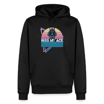 Joueur de poker Rétro - Sweat à capuche Premium bio Homme - noir - Devant - Nico (187cm)