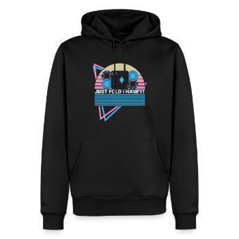 Joueur de poker Rétro - Sweat à capuche Premium bio Homme - noir - Devant - Nico (187cm)
