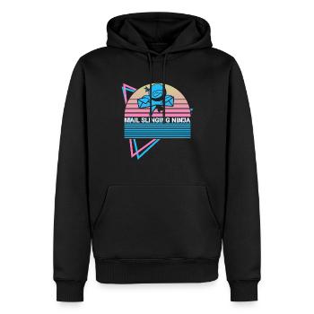 Postal Service Postman Retro - Sweat à capuche Premium bio Homme - noir - Devant - Nico (187cm)