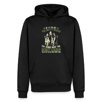 Boy Scout drôle - Sweat à capuche Premium bio Homme - noir - Devant - Nico (187cm)