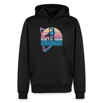 Fear The Pigeon Retro - Men’s Premium Organic Hoodie - black - Front - Nico (187cm)