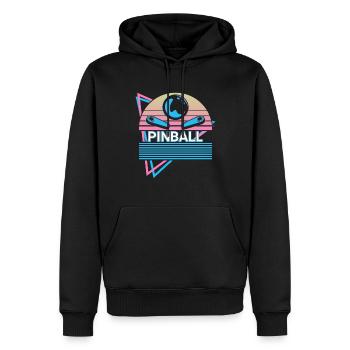 Pinball machine rétro - Sweat à capuche Premium bio Homme - noir - Devant - Nico (187cm)
