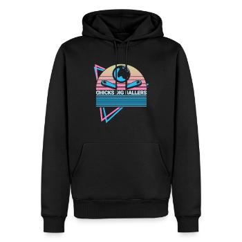 Flipperautomat Retro - Männer Premium Bio Hoodie - Schwarz - Vorne - Nico (187cm)