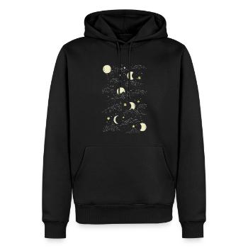 Whimsigoth Celestial Moon Star Muster - Männer Premium Bio Hoodie - Schwarz - Vorne - Nico (187cm)