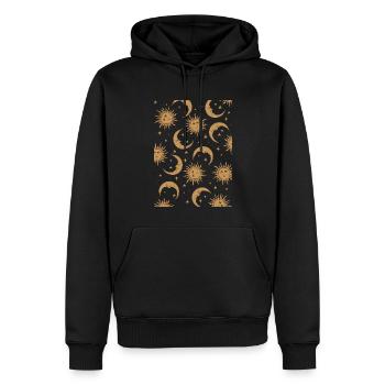 Whimsigoth Witchy Himmlische Sonne Mond Stern Must - Männer Premium Bio Hoodie - Schwarz - Vorne - Nico (187cm)