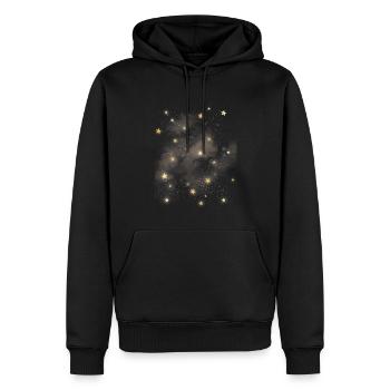 Esthétique de l’espace céleste Galaxy Stars - Sweat à capuche Premium bio Homme - noir - Devant - Nico (187cm)