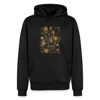 Witchy Aesthetic Celestial Vintage Halbmond Sonne - Männer Premium Bio Hoodie - Schwarz - Vorne - Nico (187cm)