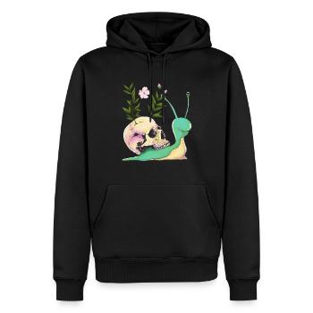 Dunkler Cottagecore Ästhetischer Kawaii-Schneckens - Männer Premium Bio Hoodie - Schwarz - Vorne - Nico (187cm)