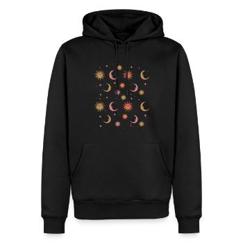 Whimsigoth Ästhetisch Hippie Himmlisch Vintage - Männer Premium Bio Hoodie - Schwarz - Vorne - Nico (187cm)