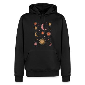 Whimsigoth Ästhetisch Hippie Himmlisch Vintage - Männer Premium Bio Hoodie - Schwarz - Vorne - Nico (187cm)