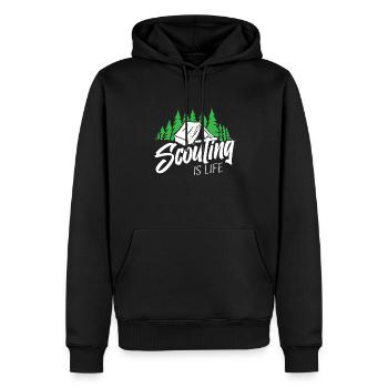 Éclaireur - Sweat à capuche Premium bio Homme - noir - Devant - Nico (187cm)