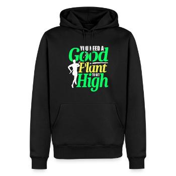 Saut à la perche Saut à la perche - Sweat à capuche Premium bio Homme - noir - Devant - Nico (187cm)
