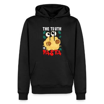 Monstre spaghetti volant FSM Pastafarian - Sweat à capuche Premium bio Homme - noir - Devant - Nico (187cm)