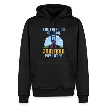 Ex-Mormone Postmormone Antimormone - Männer Premium Bio Hoodie - Schwarz - Vorne - Nico (187cm)