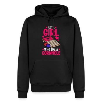 Corn Hole - Men’s Premium Organic Hoodie - black - Front - Nico (187cm)