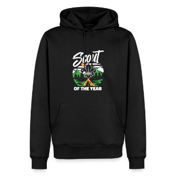 Éclaireur - Sweat à capuche Premium bio Homme - noir - Devant - Nico (187cm)
