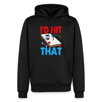 Lustiges Cornhole Corn Hole - Männer Premium Bio Hoodie - Schwarz - Vorne - Nico (187cm)