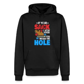 Drôle de trou de maïs - Sweat à capuche Premium bio Homme - noir - Devant - Nico (187cm)