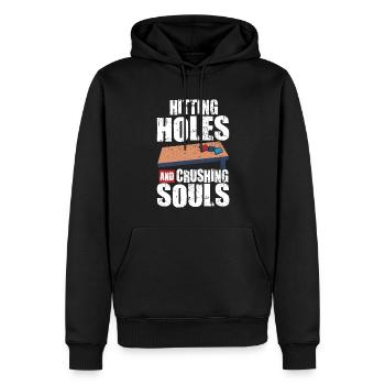 Lustiges Cornhole Corn Hole - Männer Premium Bio Hoodie - Schwarz - Vorne - Nico (187cm)