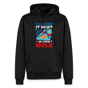 Lustiges Cornhole Corn Hole - Männer Premium Bio Hoodie - Schwarz - Vorne - Nico (187cm)