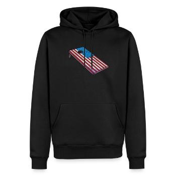 Cornhole Corn Hole Patriotisch - Männer Premium Bio Hoodie - Schwarz - Vorne - Nico (187cm)