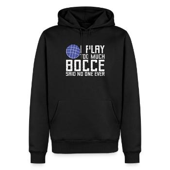 Drôle de joueur de pétanque - Sweat à capuche Premium bio Homme - noir - Devant - Nico (187cm)