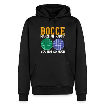 Drôle de joueur de pétanque - Sweat à capuche Premium bio Homme - noir - Devant - Nico (187cm)