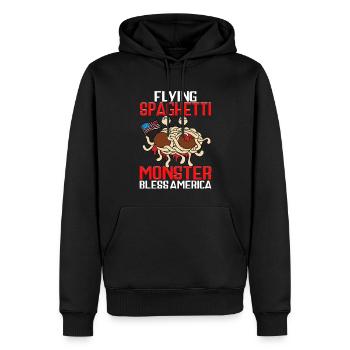 FSM Pastafarien - Sweat à capuche Premium bio Homme - noir - Devant - Nico (187cm)