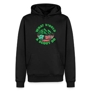 Boy Scout drôle - Sweat à capuche Premium bio Homme - noir - Devant - Nico (187cm)