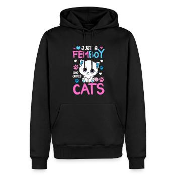Cross Dressing - Männer Premium Bio Hoodie - Schwarz - Vorne - Nico (187cm)