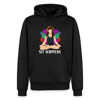 Meditation Meditieren - Männer Premium Bio Hoodie - Schwarz - Vorne - Nico (187cm)