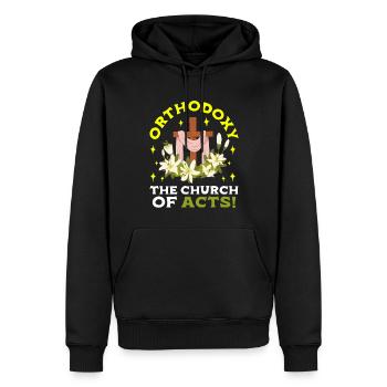 Orthodoxe - Sweat à capuche Premium bio Homme - noir - Devant - Nico (187cm)