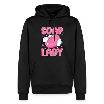 Fabrication de savon, savonnier, savonologue - Sweat à capuche Premium bio Homme - noir - Devant - Nico (187cm)