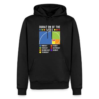 Lustiger Goldener Fibonacci-Zahlenschnitt - Männer Premium Bio Hoodie - Schwarz - Vorne - Nico (187cm)