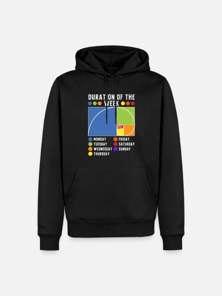 Lustiger Goldener Fibonacci-Zahlenschnitt - Männer Premium Bio Hoodie - Schwarz