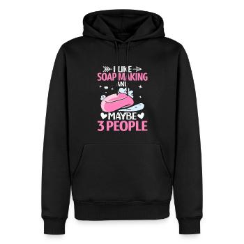 Savonnier Savonnologue - Sweat à capuche Premium bio Homme - noir - Devant - Nico (187cm)
