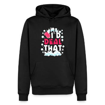 Fabrication de savon, savonnier, savonologue - Sweat à capuche Premium bio Homme - noir - Devant - Nico (187cm)