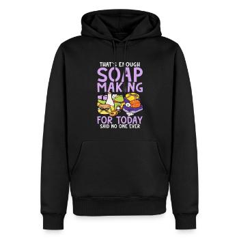 Fabricant de savon Soapologist - Sweat à capuche Premium bio Homme - noir - Devant - Nico (187cm)