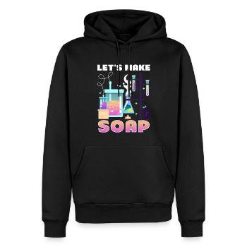Fabrication de savon, savonnier, savonologue - Sweat à capuche Premium bio Homme - noir - Devant - Nico (187cm)