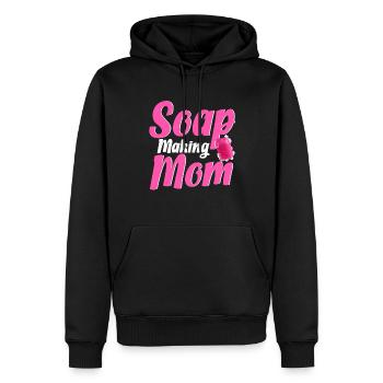 Fabricant de savon Soapologist - Sweat à capuche Premium bio Homme - noir - Devant - Nico (187cm)