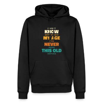 Schwarzer Humor - Männer Premium Bio Hoodie - Schwarz - Vorne - Nico (187cm)