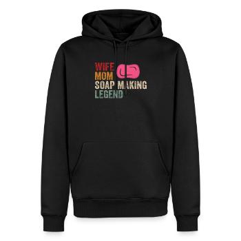 Fabricant de savon Soapologist - Sweat à capuche Premium bio Homme - noir - Devant - Nico (187cm)