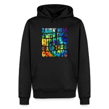 Teinture de cravate paix - Sweat à capuche Premium bio Homme - noir - Devant - Nico (187cm)