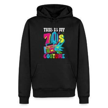 Hippie Retro Vaporwave - Männer Premium Bio Hoodie - Schwarz - Vorne - Nico (187cm)
