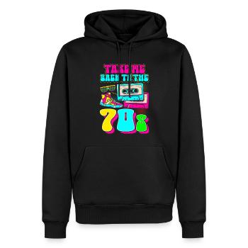 Hippie Groovy Retro Vaporwave - Sweat à capuche Premium bio Homme - noir - Devant - Nico (187cm)